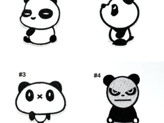 ตัวรีดติดเสื้อ ลาย หมี หมีแพนด้า การ์ตูน Panda Bear Patch งานปัก DIY WOP ตัวรีดสัตว์ ตัวรีด เสื้อ กระเป๋า เด็ก อาร์ม แนว