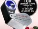 แว่นขยาย Loupe ขนาดเล็ก 10X อัญมณี + ไฟ LED และ UV