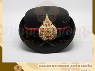 หมวกหม้อตาลทหารบกชั้นประทวน นายสิบ  สีเขียวขี้ม้า ผู้หญิง แถมซองหมวกกันเปื้อน ตราหน้าหมวกโลหะ