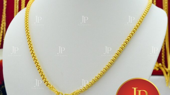 สร้อยคอ ลายผ่าหวาย (มีลาย) ทองหุ้ม ทองชุบ น้ำหนัก 2 บาท JPgoldjewelry