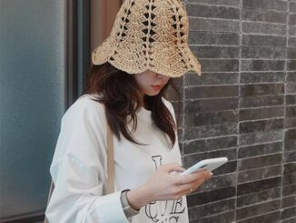 หมวกสานหญิง [รุ่น S002] สไตล์เกาหลีใส่สบาย หมวกเที่ยวทะเล หมวกกันแดด เนื้ออ่อน ปีกกลางๆสามารถพับใส่กระเป๋าได้