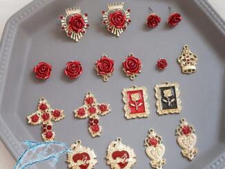 จี้สร้อยคอ ต่างหู สร้อยข้อมือ โลหะผสม รูปดอกกุหลาบ แฮนด์เมด Diy