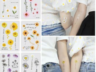 แทททู  Daisy เดซี่ ดอกทานตะวัน (B4) เป็นแบบชั่วคราว 2-7 วัน ติดแล้วสีขึ้นเลย สามารถลบออกได้