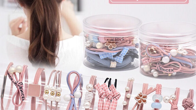 12 ชิ้น หนังยางรัดผมสไตล์เกาหลีและญี่ปุ่น สำหรับผู้หญิง