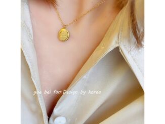 สร้อยคอโซ่ไทเทเนียม ชุบเหล็ก 18k จี้รูปไข่ ตัวอักษร ไม่จางง่าย เข้ากับทุกการแต่งกาย สําหรับผู้หญิง