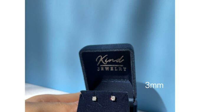 Kind Jewelry ต่างหูเพชรเม็ดเดี่ยวติดหู ขนาด 3มิล 10ตังค์ single 3mm