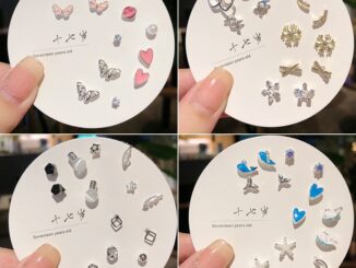 ต่างหูสตั๊ด เงิน S925 ขนาดเล็ก สำหรับผู้หญิง 7 ชิ้น/ชุด