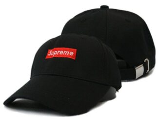 EMS พร้อมส่ง  หมวกแก๊ปผ้า Supreme แบบเข็มขัดสีดำ หมวกsupremeสีดำ F5Ah15-0610