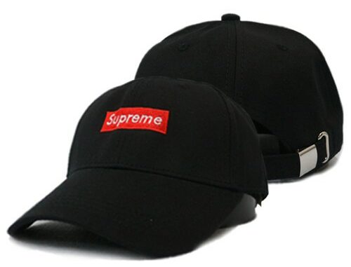 EMS พร้อมส่ง  หมวกแก๊ปผ้า Supreme แบบเข็มขัดสีดำ หมวกsupremeสีดำ F5Ah15-0610