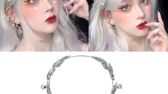 งานแต่งงานเจ้าสาวหน้าผาก Tiara คาดศีรษะคริสตัลใบผมเครื่องประดับมงกุฎนางฟ้า งานแต่งงานเจ้าสาวหน้าผาก Tiara คาดศีรษะคริสตัลใบผมเครื่องประดับมงกุฎนางฟ้า