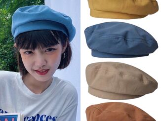 หมวกเบเร่ต์ ผ้าฝ้าย สีพื้น สไตล์วินเทจ แฟชั่นฤดูหนาว สําหรับผู้ชาย และผู้หญิง