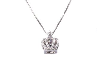 jewelry สร้อยคอทองคำขาว สร้อยคอแฟชั่น สร้อยคอผู้หญิง มงกุฎเงิน จี้ คนรัก สร้อยคอ จี้นำโชค เครื่องประดับน่ารัก 721n