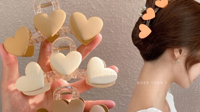[F104] กิ๊บหนีบผมหัวใจ กิ๊ฟ กิ๊บติดผม สไตล์เกาหลี งานละเอียด #HA04