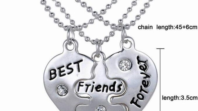 AROMA Necklace Gift Fashion Friendship 3pcs/ Set Crystle Heart Shape