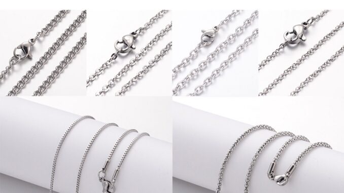 สร้อยคอโซ่ สเตนเลส 304 พร้อมตะขอก้ามปู สีสเตนเลส 40 ซม. ~ 50 ซม. 5-20 ชิ้น สร้อยคอโซ่ สเตนเลส 304 พร้อมตะขอก้ามปู สีสเตนเลส 40 ซม. ~ 50 ซม. 5-20 ชิ้น