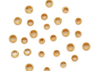 ลูกปัดทองแดง 18K Gold Plated 2.5 มม. 3 มม. 100 ชิ้นสําหรับทําเครื่องประดับสร้อยคอสร้อยข้อมือ Diy