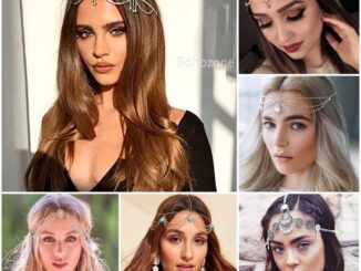 เครื่องประดับผม ( พร้อมส่ง ) สร้อยหน้าผากสายฝอ แบบห้อยเพชร  Bohemian