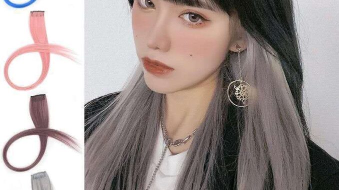 วิกผมยาวตรง สีย้อม แฟชั่นสําหรับผู้หญิง ต่อผมทำสี ต่อผมทำสี วิก วิกผม ผมปลอม