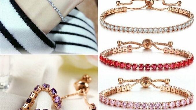 J&L สร้อยข้อมือคริสตัลประดับ Rhinestone เครื่องประดับแฟชั่นสตรี