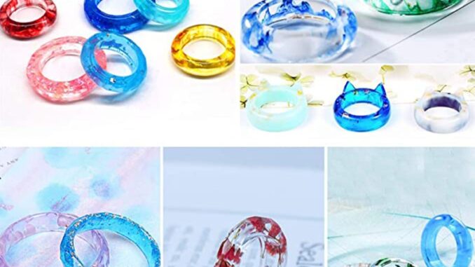 แม่พิมพ์ซิลิโคนเรซิ่นรูปแหวน 17 ช่องสําหรับทําเครื่องประดับ Diy