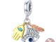Bamoer 100% Sterling Silver 925 Guardian Pendant Lucky Hand Devil Eye Feathers Colorful Charm Fit Bracelet DIY Fashion Accessories SCC1860