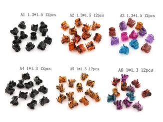 (Brightlight) กิ๊บติดผมพลาสติก สีดํา ขนาดเล็ก 12 ชิ้น