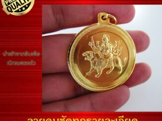 Ananta Ganesh ® เหรียญห้อยคอ พระแม่ทุรคา อินเดียแท้ (ผ่านพิธีแล้ว) เน้นเงิน งาน บารมี สุขภาพ พระแม่อุมา C01 CG