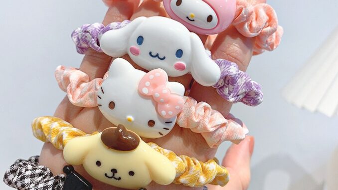 ยางรัดผมรูปทรง Hello Kitty น่ารักสไตล์เกาหลีสําหรับเด็กผู้หญิง