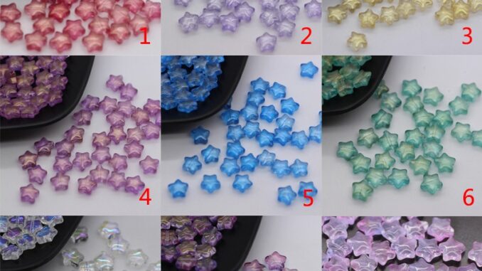เครื่องประดับ ต่างหู ลูกปัดแก้ว รูปดาวห้าแฉก ขนาดเล็ก สวยหรู Diy 8 มม.