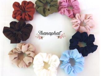 ยางมัดผมสีพื้นผ้าโพลีเอสเตอร์เหมาะกับทุกสภาพเส้นผม