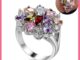 (micmicell) ของขวัญเครื่องประดับผู้หญิงแหวนหมั้นแต่งงานหลากสี Cubic Zirconia
