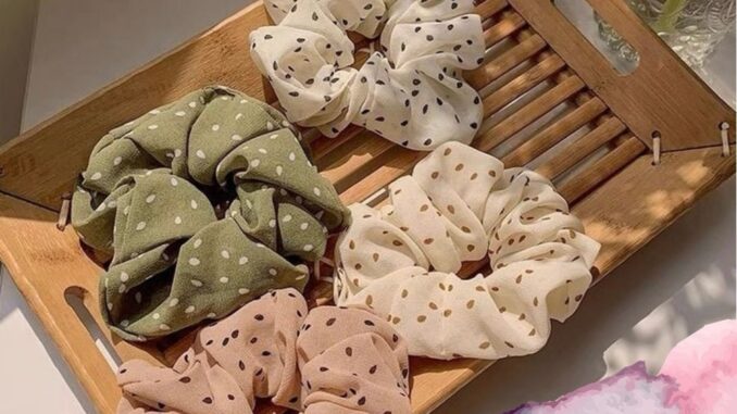 พร้อมส่ง  ยางรัดผมผ้าชีฟอง ยางมัดผมเกาหลี