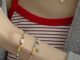 สร้อยข้อมือสร้อยข้อมือแหวนสร้อยข้อมือลูกปัดสีหน้ายิ้มสไตล์วินเทจ Boho
