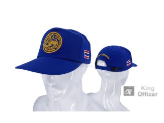 หมวก กรมปกครอง แบบใหม่ สีน้ำเงิน หมวกแก๊ป ปักตรา กรมการปกครอง ธงชาติไทย สำหรับ ข้าราชการกรมปกครอง ผู้ใหญ่ กำนัน