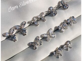 ต่างหูงานหุ้มเงินแท้Silver925CZ รูปแบบน่ารัก