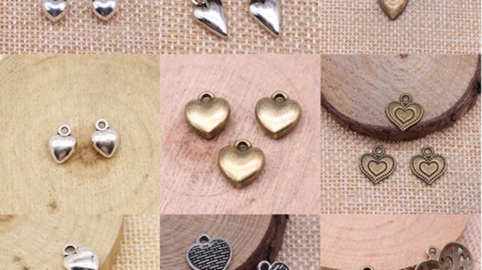จี้รูปหัวใจ สําหรับทําเครื่องประดับ โทรศัพท์ Diy