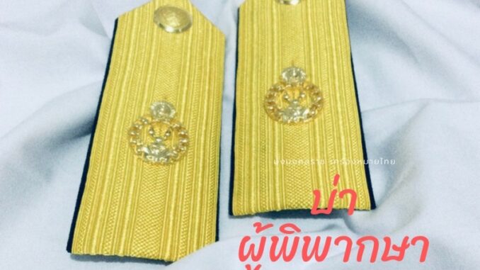 บ่าผู้พิพากษาสมทบ อินทรธนูชุดปฏิบัติราชการ(ชุดกากี)