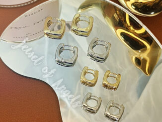 [พร้อมส่ง] ต่างหูก้านเงิน S925  ห่วงขอบสี่เหลี่ยม สีเงิน สีทอง ต่างหูเงินมินิมอล Silver925
