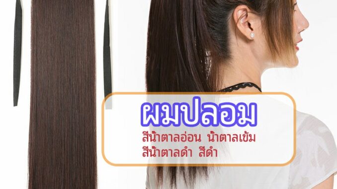 วิกผมหางม้าตรง หางม้ารัดๆ ที่คาดผมปลอม หางม้าปลอม ผมตรง wig straight ponytail