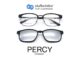 PERCY แว่นสายตาทรงเหลี่ยม 8065-C4  size 54 พร้อมคลิปออนกันแดด By ท็อปเจริญ