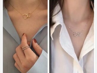 [YY] สร้อยคอโซ่ จี้แหวนคู่ สไตล์เกาหลี เรียบง่าย เครื่องประดับ สําหรับผู้หญิง