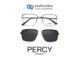 PERCY แว่นสายตาทรงเหลี่ยม B23119-C6  size 56 พร้อมคลิปออนกันแดด By ท็อปเจริญ