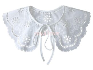 royal French Style Fake Collar Hollow Out Floral Embroiodery Lapel Necklace Shawl Cape