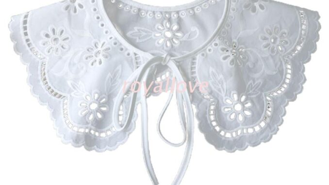 royal French Style Fake Collar Hollow Out Floral Embroiodery Lapel Necklace Shawl Cape