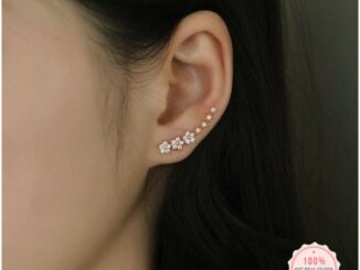 [SE434] ต่างหูเงินแท้ 92.5%   รูปดอกไม้และดวงดาว ประดับเพชร CZ สวยหวานมาก ไม่ผสมนิกเกิ้ล 925 minimore