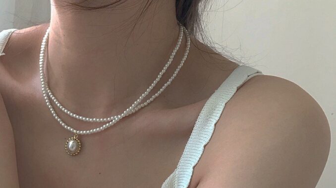 [ZOMI] สร้อยคอมุกวินเทจคู่สร้อยคอโซ่กระดูกไหปลาร้าสำหรับผู้หญิง