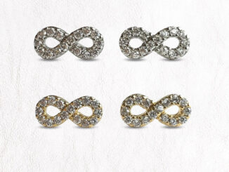 Tiny infinity 14k earrings. (ต่างหูแบบติดหู งานชุบทองคำขาว เพชร CZ)