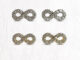 Tiny infinity 14k earrings. (ต่างหูแบบติดหู งานชุบทองคำขาว เพชร CZ)