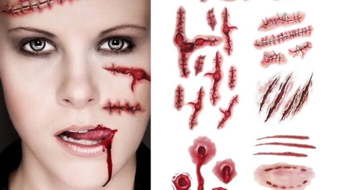 แทททูฮาโลวีน แทททูแผลเป็น สติกเกอร์ฮาโลวีน Halloween sticker tattoo