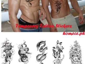 สติกเกอร์รอยสักชั่วคราว ลายงู ดอกไม้ สีดํา กันน้ํา สําหรับผู้ชายและผู้หญิง